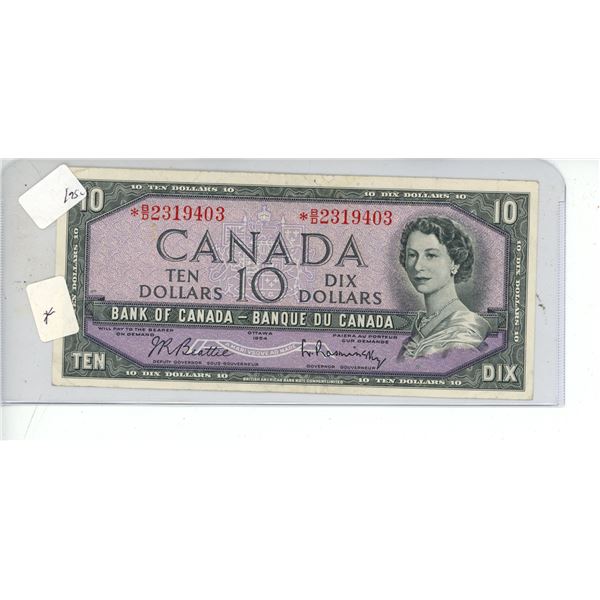 1954 Ten Dollars (Bank of Canada) (Replacement Notes)