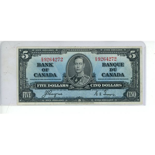 1937 Five Dollars (Bank of Canada)
