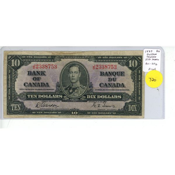 1937 Ten Dollars (Bank of Canada)
