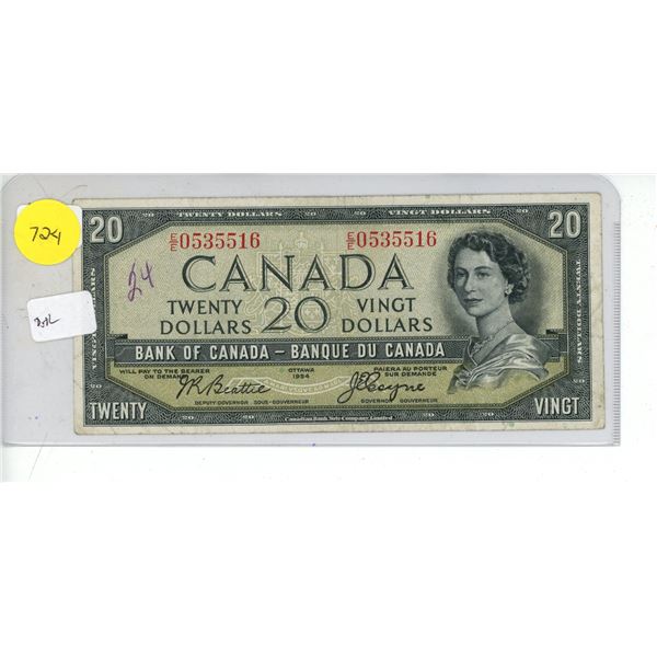 1954 Twenty Dollars (Bank of Canada) (Devil Face)