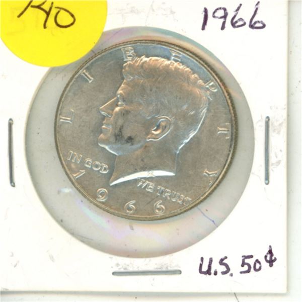1966 Silver Half Dollar (The United States of America)
