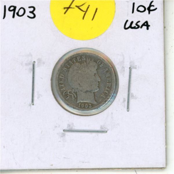 1903 Silver One Dime (The United States of America)