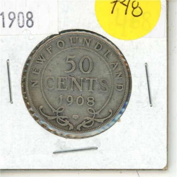1908 Silver Fifty Cents (Canada)