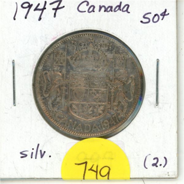1947 Silver Fifty Cents (Canada)