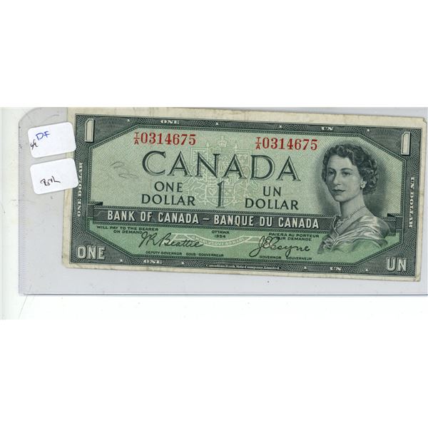 (1954) One Canada Dollar (Devil Face)