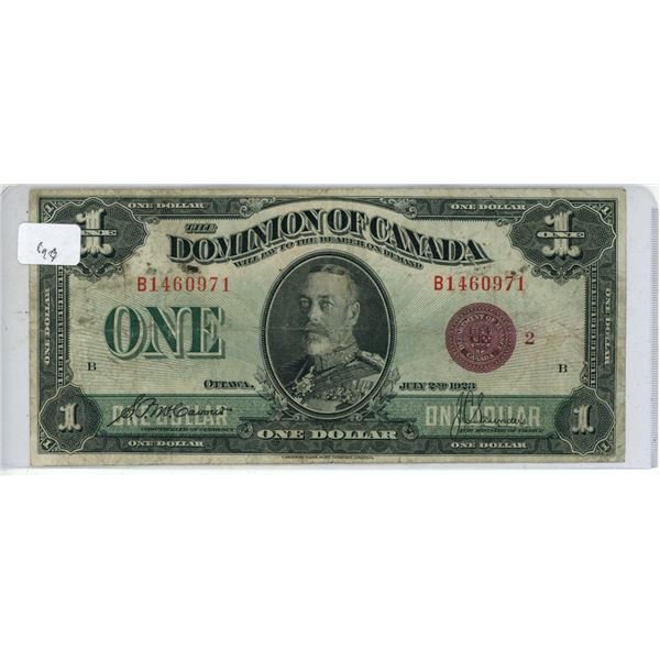 1923 Dominion of Canada One Dollar