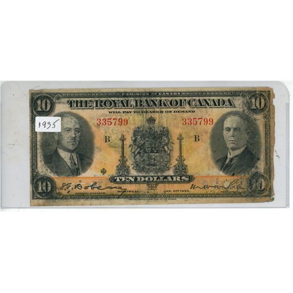 1935 Ten Dollars The Royal Bank of Canada