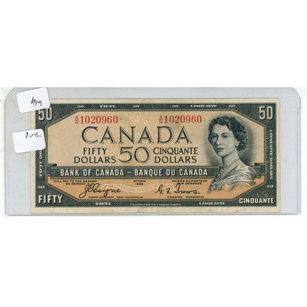1954 Fifty Dollars Bank of Canada