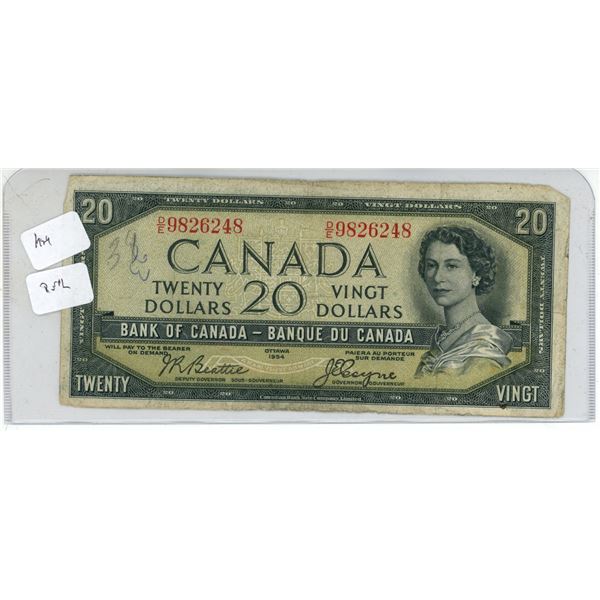 1954 Twenty Dollars Bank of Canada