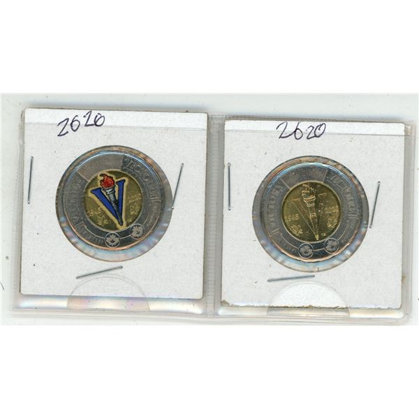 (2) 2020 Two Dollars Canada Commemorative Coin ( Victory)