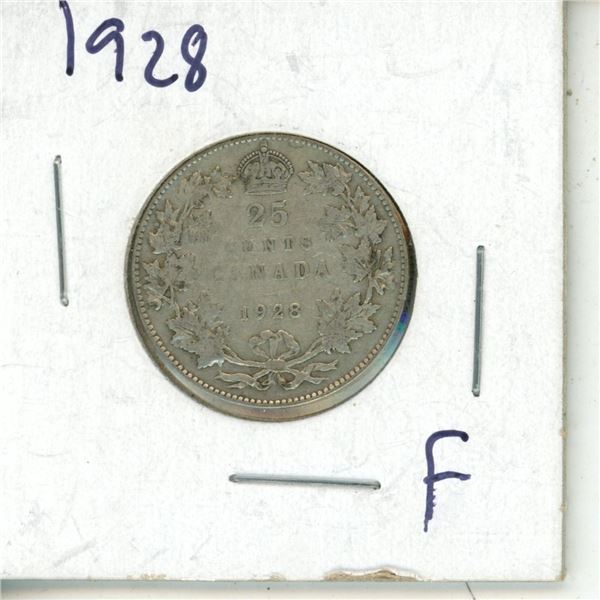1928 Silver Twenty-Five Cents Canada