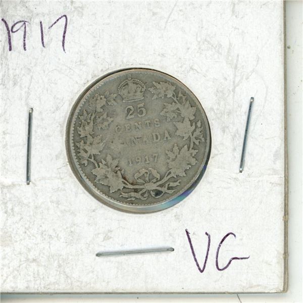 1917 Silver Twenty-Five Cents Canada
