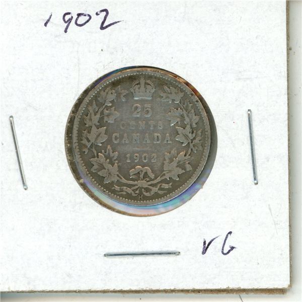 1902 Silver Twenty-Five Cents Canada