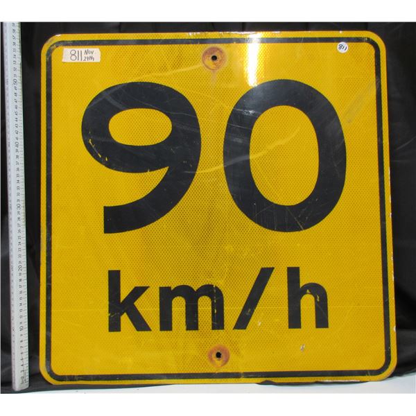 90 Km/hr highway sign