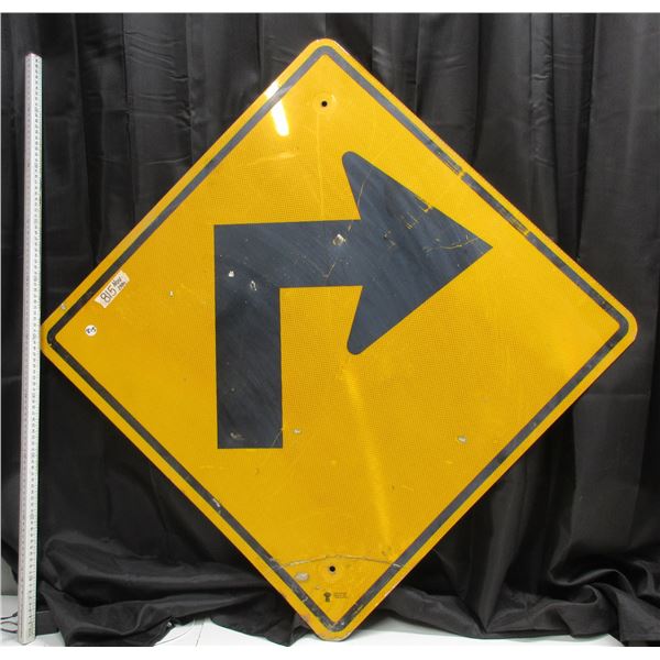 Sharp Curve Ahead Highway sign