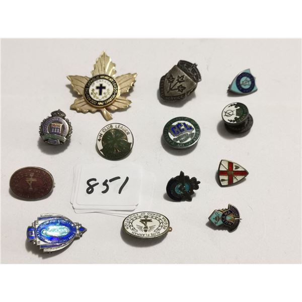 13 Sterling Silver Vintage Pins