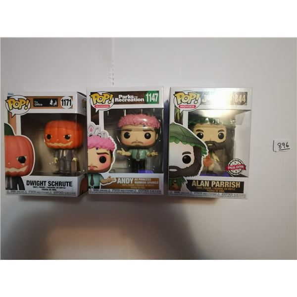 (3) Funko Pop Figurines
