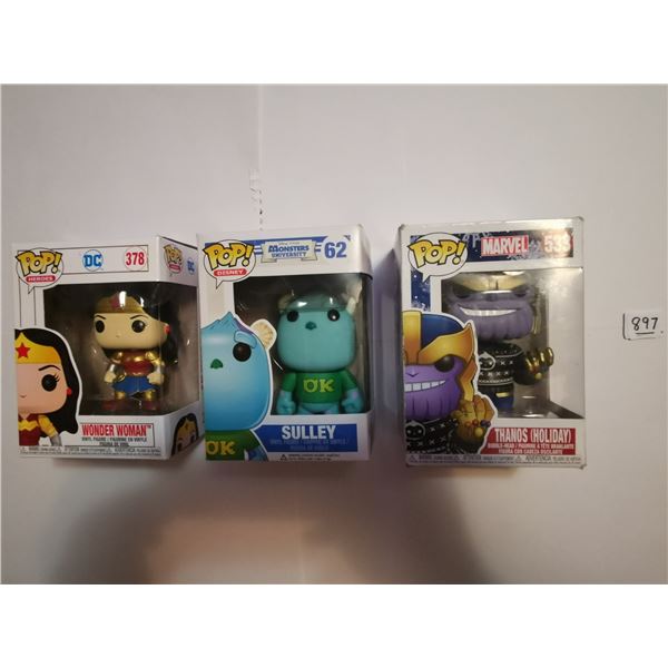 (3) Funko Pop Figurines