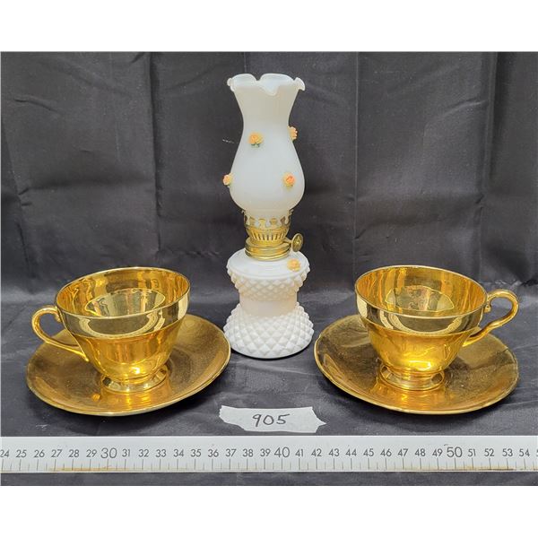 Royal Winton gold color 2 cups & saucers