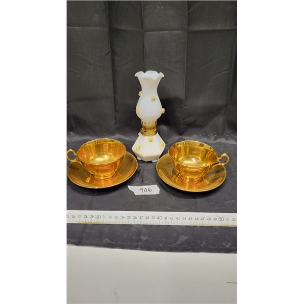 Royal Winton gold color 2 cups & saucers