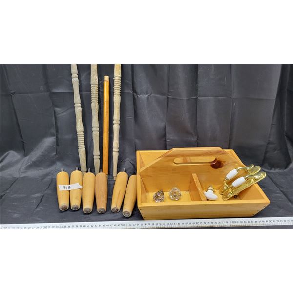 wood tool carier, wood furniture legs , chair spindles