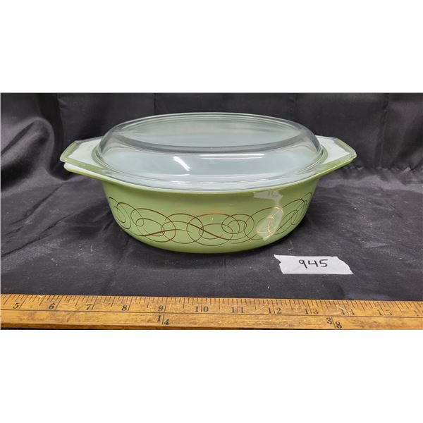 043 sage Scroll cassarol HTF