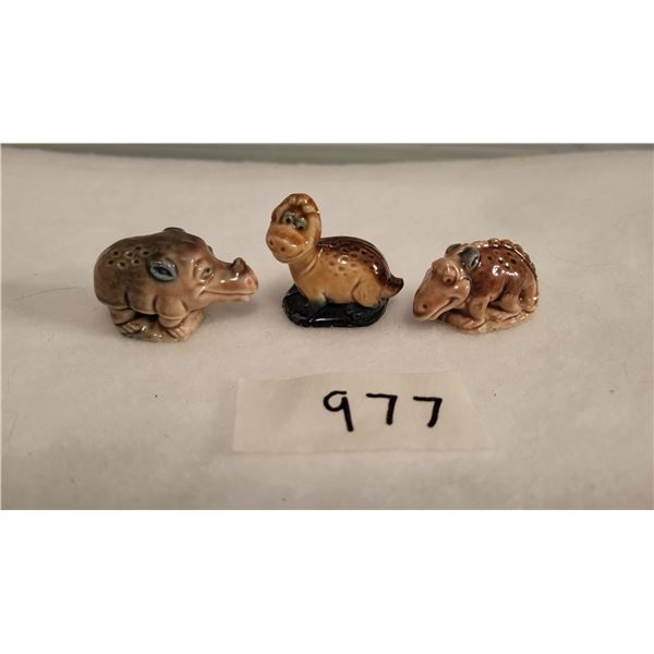 3 whimsical dino ornaments