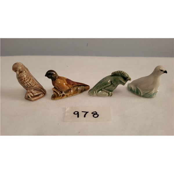 4 bird wade ornaments