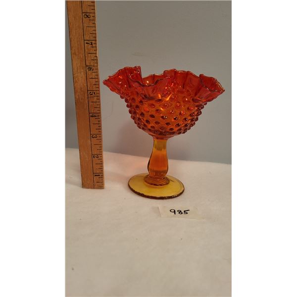 Fenton amberina , hobnail compot