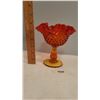 Image 1 : Fenton amberina , hobnail compot