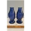 Image 1 : 2 blue fish vases 9" tall