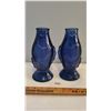 Image 2 : 2 blue fish vases 9" tall
