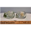 Image 1 : 2 clear glass cat votive holders
