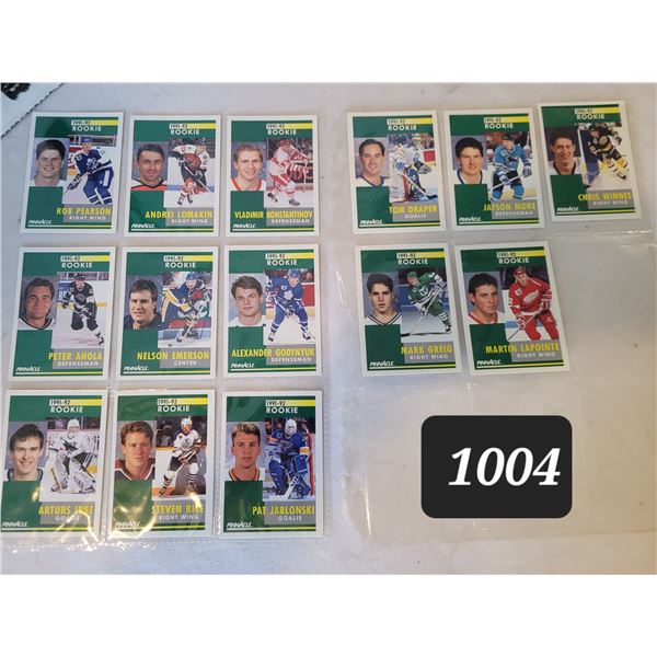 1991/ '92 Pinnacle Rookie hockey cards.