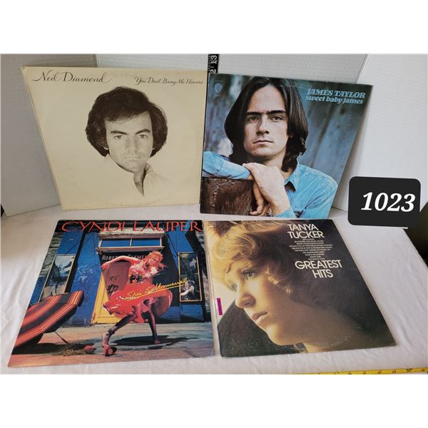 Record Albums. Neil Diamond, James Taylor, Cindy Lauper & Tanya Tucker.