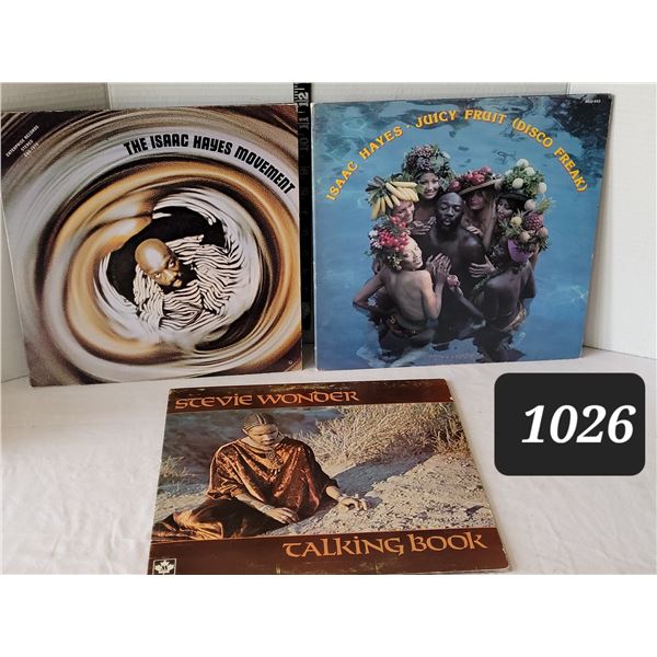Isaac Hayes, Stevie Wonder vtg. LP records.