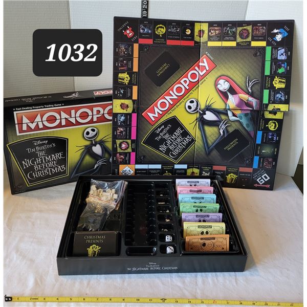 “Nightmare before Christmas” monopoly game. Like new, complete.