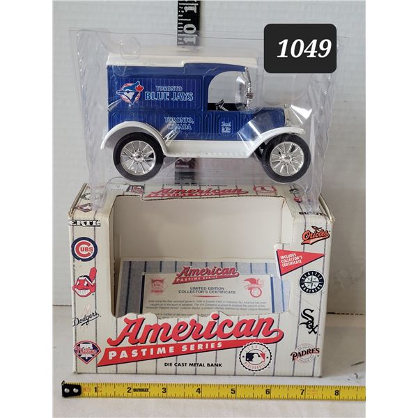 Die-Cast Metal Blue Jays Truck Bank with certificate. American Pastime 2nd in Series.