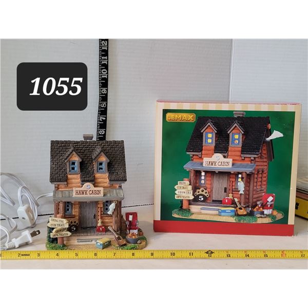 Vtg. Lemax lighted cabin, village ornament.