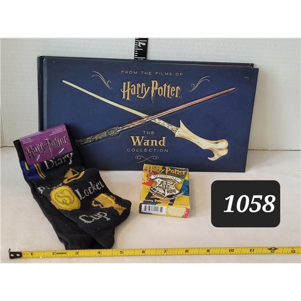 Harry Potter wand collector Book, cards & socks.