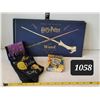 Image 1 : Harry Potter wand collector Book, cards & socks.