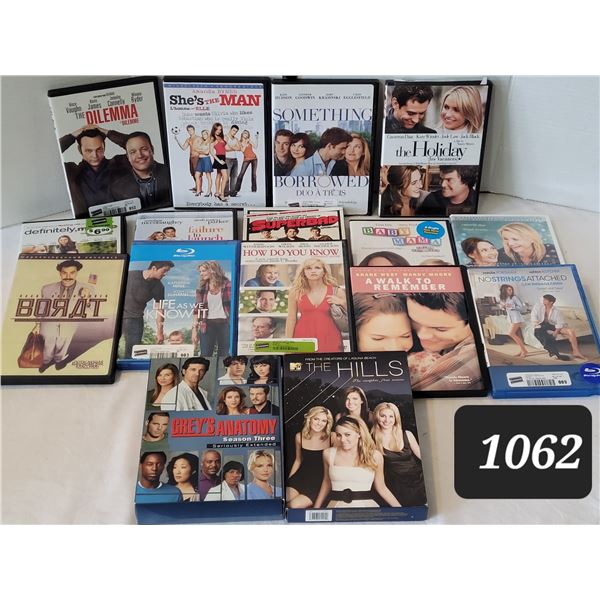 Assorted DVD & a couple Blue Ray movies.