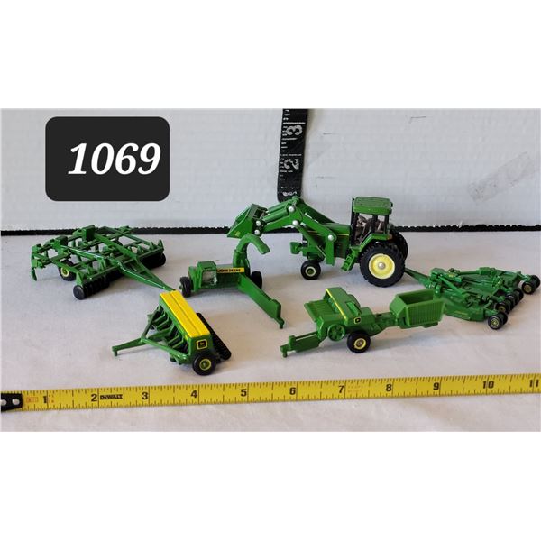Ertl John Deere, small die-cast, farming equipment.