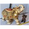Image 2 : 2 Elephant figures. Small is hand carved.