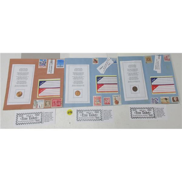 lot of Greeting Cards with Penny and stamps