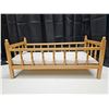 Image 10 : 30" Vintage Doll with Wooden Doll Crib and Small Foldable Wooden Stool