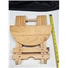 Image 8 : 30" Vintage Doll with Wooden Doll Crib and Small Foldable Wooden Stool