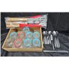 Image 1 : Lot of Assorted Kitchen Items (Includes Jars, Cutlery, and New BBQ Set)