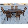 Image 1 : Sklar-Peppler Inc 610-30T Wood Table Top W/ Two Table Leaves, and (6) Chairs (2) Arm Chair Style w/ 