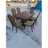 Image 2 : Sklar-Peppler Inc 610-30T Wood Table Top W/ Two Table Leaves, and (6) Chairs (2) Arm Chair Style w/ 